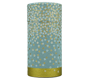 Japanese Flower Design Tea Caddy (Grey)