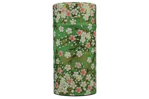 Japanese Jasmine Flower Design Tea Caddy (Green)