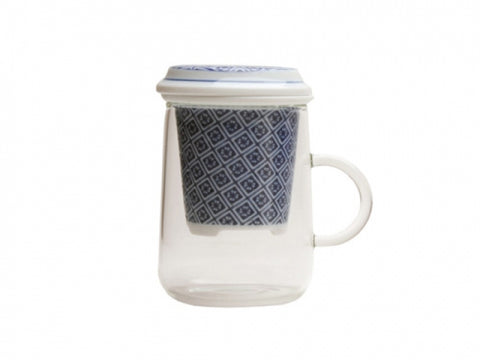 Karakusa Japanese Ceramic Tea Infuser With Tea Glass Style 2