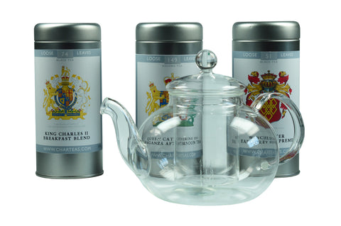 Coat of Arms Tea Collection with Glass Teapot